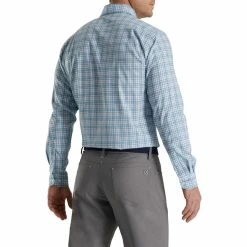 FootJoy Super Soft Woven Plaid Shirt -Golf Bag Sales footjoy super soft woven plaid shirt white dusk blue ink 02 76990.1671652283