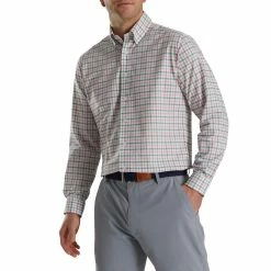 FootJoy Super Soft Woven Plaid Shirt -Golf Bag Sales footjoy super soft woven plaid shirt white sea green watermelon 01 13725.1671653727
