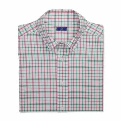 FootJoy Super Soft Woven Plaid Shirt -Golf Bag Sales footjoy super soft woven plaid shirt white sea green watermelon 04 60267.1671651993