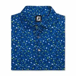 FootJoy Terrazzo Print Lisle Self Collar Polo -Golf Bag Sales footjoy terrazzo print lisle self collar polo ocean 04 83271.1673904158