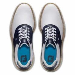 FootJoy Men's Traditions Saddle Golf Shoes -Golf Bag Sales footjoy traditions saddle golf shoes white navy 03 99658.1676580425