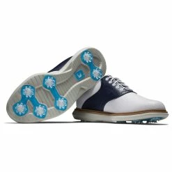 FootJoy Men's Traditions Saddle Golf Shoes -Golf Bag Sales footjoy traditions saddle golf shoes white navy 06 54173.1676589822