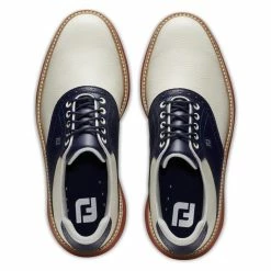 FootJoy Men's Traditions Spikeless Golf Shoes -Golf Bag Sales footjoy traditions spikeless golf shoes tan navy 03 21195.1678140727