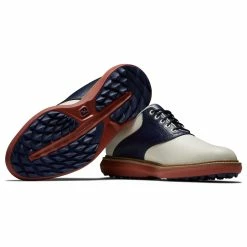 FootJoy Men's Traditions Spikeless Golf Shoes -Golf Bag Sales footjoy traditions spikeless golf shoes tan navy 06 70320.1678140727