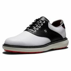 FootJoy Men's Traditions Spikeless Golf Shoes -Golf Bag Sales footjoy traditions spikeless golf shoes white black 03 62656.1678140726