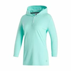 FootJoy Women's 3/4 Sleeve Pinstripe Hoodie -Golf Bag Sales footjoy womens 3 4 sleeve pinstripe hoodie aquamarine 01 58842.1633109315