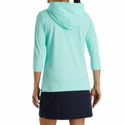 FootJoy Women's 3/4 Sleeve Pinstripe Hoodie -Golf Bag Sales footjoy womens 3 4 sleeve pinstripe hoodie aquamarine 03 93479.1633109315