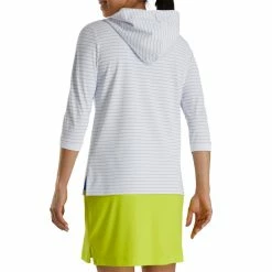 FootJoy Women's 3/4 Sleeve Pinstripe Hoodie -Golf Bag Sales footjoy womens 3 4 sleeve pinstripe hoodie white 03 23724.1633109315