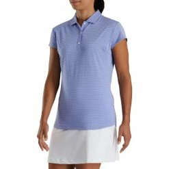 FootJoy Women's Cap Sleeve Tonal Stripe Polo -Golf Bag Sales footjoy womens cap sleeve tonal stripe polo violet 01 21198.1673899944