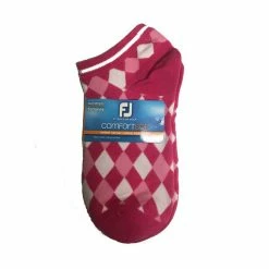 FootJoy Women's ComfortSof Low Cut Argyle Print Fashion Sock -Golf Bag Sales footjoy womens comfortsof low cut argyle print fashion sock pink 01 49444.1673901781