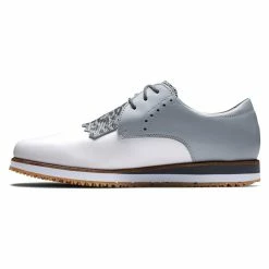 FootJoy Women's FJ Sport Retro Golf Shoes - Previous Season Style -Golf Bag Sales footjoy womens fj sport retro golf shoes white light gray charcoal 02 79856.1657651449