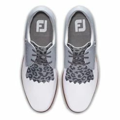 FootJoy Women's FJ Sport Retro Golf Shoes - Previous Season Style -Golf Bag Sales footjoy womens fj sport retro golf shoes white light gray charcoal 03 78171.1657651449