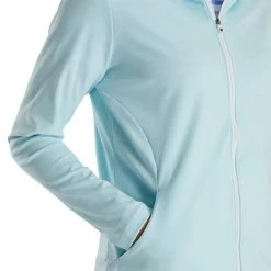 FootJoy Women's Full-Zip Hoodie -Golf Bag Sales footjoy womens full zip hoodie sky heather 04 76889.1676590832