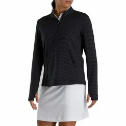 FootJoy Women's Half-Zip Tonal Stripe Mid-Layer -Golf Bag Sales footjoy womens half zip tonal stripe mid layer black 02 75082.1676576889