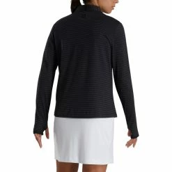 FootJoy Women's Half-Zip Tonal Stripe Mid-Layer -Golf Bag Sales footjoy womens half zip tonal stripe mid layer black 03 82596.1676594202