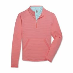 FootJoy Women's Half-Zip Tonal Stripe Mid-Layer -Golf Bag Sales footjoy womens half zip tonal stripe mid layer bright coral 01 21569.1676593599