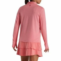 FootJoy Women's Half-Zip Tonal Stripe Mid-Layer -Golf Bag Sales footjoy womens half zip tonal stripe mid layer bright coral 03 18784.1676588311