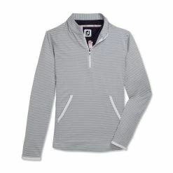 FootJoy Women's Half-Zip Tonal Stripe Mid-Layer -Golf Bag Sales footjoy womens half zip tonal stripe mid layer grey 01 60854.1676589848