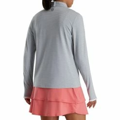 FootJoy Women's Half-Zip Tonal Stripe Mid-Layer -Golf Bag Sales footjoy womens half zip tonal stripe mid layer grey 03 19299.1676593494