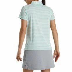 FootJoy Women's Heather Stripe Polo 17 FootJoy Women's Heather Stripe Polo -Golf Bag Sales footjoy womens heather stripe polo aquamarine 03 33072.1631901194