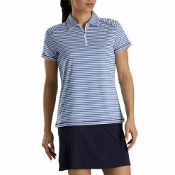 FootJoy Women's Heather Stripe Polo 21 FootJoy Women's Heather Stripe Polo -Golf Bag Sales footjoy womens heather stripe polo cobalt 02 01128.1631901194
