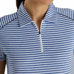 FootJoy Women's Heather Stripe Polo 23 FootJoy Women's Heather Stripe Polo -Golf Bag Sales footjoy womens heather stripe polo cobalt 04 21695.1631901195
