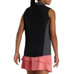FootJoy Women's Open Placket Sleeveless Polo -Golf Bag Sales footjoy womens open placket sleeveless polo black 03 44943.1673285373