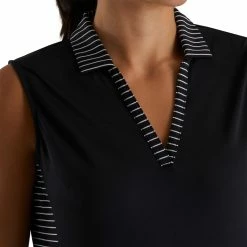 FootJoy Women's Open Placket Sleeveless Polo -Golf Bag Sales footjoy womens open placket sleeveless polo black 04 12476.1673285373
