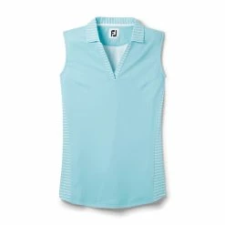 FootJoy Women's Open Placket Sleeveless Polo -Golf Bag Sales footjoy womens open placket sleeveless polo sky 01 87746.1673285373