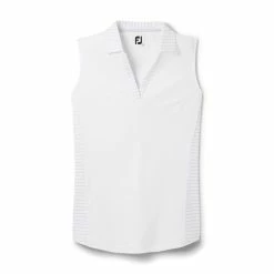 FootJoy Women's Open Placket Sleeveless Polo -Golf Bag Sales footjoy womens open placket sleeveless polo white 01 58183.1673285373