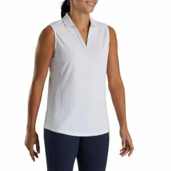 FootJoy Women's Open Placket Sleeveless Polo -Golf Bag Sales footjoy womens open placket sleeveless polo white 02 53945.1673285373
