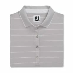 FootJoy Women's Pique Pinstripe Half Sleeve Polo -Golf Bag Sales footjoy womens pique pinstripe half sleeve polo light grey heather 04 93987.1673903510