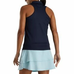 FootJoy Women's Ribbed Sleeveless Polo -Golf Bag Sales footjoy womens ribbed sleeveless polo navy 03 59938.1676582853