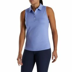 FootJoy Women's Ribbed Sleeveless Polo -Golf Bag Sales footjoy womens ribbed sleeveless polo violet 02 33470.1676584249