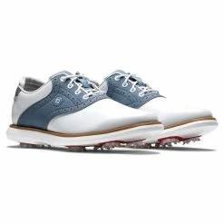 FootJoy Women's Traditions Golf Shoes -Golf Bag Sales footjoy womens traditions golf shoes white blue 05 83083.1669393219