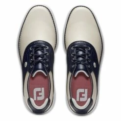 FootJoy Women's Traditions Saddle Golf Shoes -Golf Bag Sales footjoy womens traditions saddle golf shoes cream navy 03 73197.1676593654