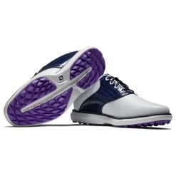 FootJoy Women's Traditions Spikeless Golf Shoes -Golf Bag Sales footjoy womens traditions spikeless golf shoes white navy 06 81714.1676596313