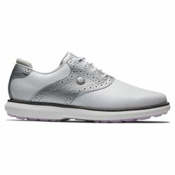 FootJoy Women's Traditions Spikeless Golf Shoes -Golf Bag Sales footjoy womens traditions spikeless golf shoes white silver 01 29766.1676590978
