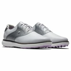 FootJoy Women's Traditions Spikeless Golf Shoes -Golf Bag Sales footjoy womens traditions spikeless golf shoes white silver 05 50892.1676581981
