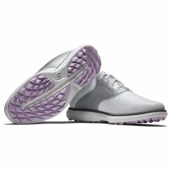 FootJoy Women's Traditions Spikeless Golf Shoes -Golf Bag Sales footjoy womens traditions spikeless golf shoes white silver 06 54553.1676587768