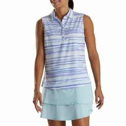 FootJoy Women's Watercolor Sleeveless Polo -Golf Bag Sales footjoy womens watercolor sleeveless polo violet 01 08451.1673904485