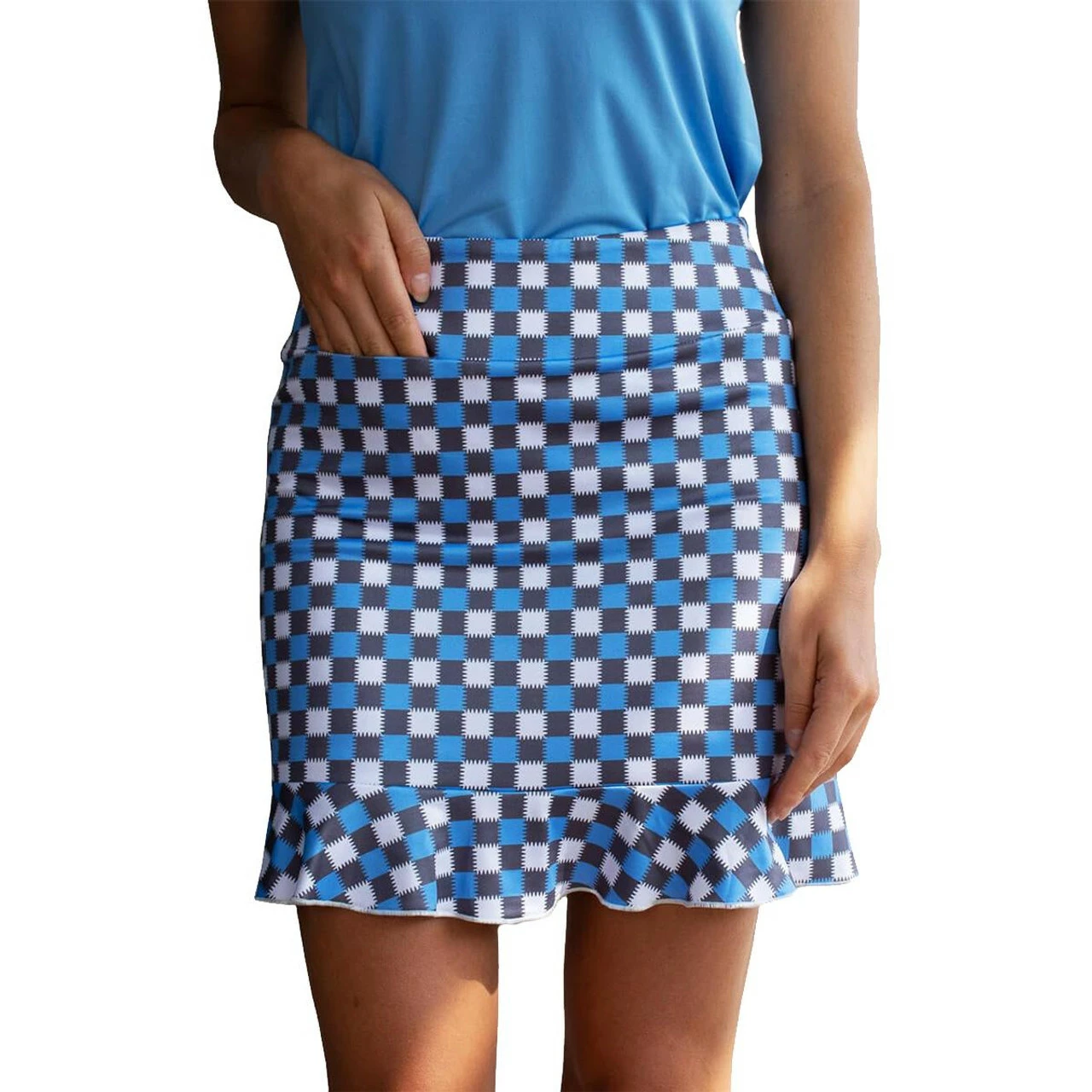 Golftini Women's The Secret Pull-On Ruffle Tech Skort 2 Golftini Women's The Secret Pull-On Ruffle Tech Skort - Image 2