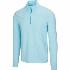 Greg Norman Heathered 1/4 Zip Mock -Golf Bag Sales greg norman heathered 1 4 zip mock seaside blue heather 01 64203.1632775036