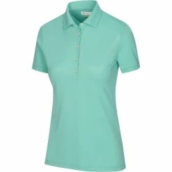 Greg Norman Women's Freedom Micro Pique Short Sleeve Polo -Golf Bag Sales greg norman womens freedom micro pique short sleeve polo waterfall 01 80071.1659043413