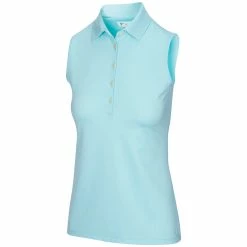 Greg Norman Women's Freedom Micro Pique Sleeveless Polo -Golf Bag Sales greg norman womens freedom micro pique sleeveless polo pure aqua 01 01084.1659043420