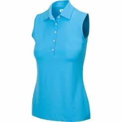 Greg Norman Women's Freedom Micro Pique Sleeveless Polo -Golf Bag Sales greg norman womens freedom micro pique sleeveless polo riviera blue 01 56045.1659043420