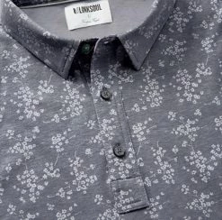 Linksoul Blossom Print Anza Polo -Golf Bag Sales linksoul blossom print anza polo gunmetal 02 26006.1676583274