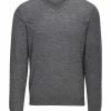Matte Grey Ridge Long Sleeve V-Neck