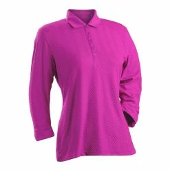 Nancy Lopez Grace 3/4 Sleeve Polo -Golf Bag Sales nancy lopez grace 3 4 sleeve polo hot pink 01 70307.1633541344