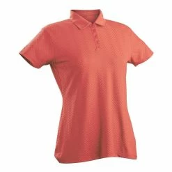 Nancy Lopez Grace Short Sleeve Polo -Golf Bag Sales nancy lopez grace short sleeve polo tangerine 01 65761.1633540313